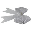 DECOLINE Glitter Bow L - Pack of 3 Silver