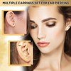 Gold Studs Earrings for Women, 6 Pairs 12 Pieces Gold