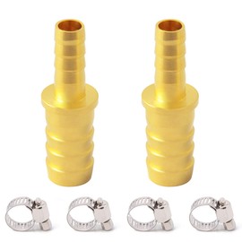 Metaland Brass Hose Barb Reducer, 3/8" to 5/16" Hose ID, Reducing Barbed Hose Splicer Mender Coupler Warter Fuel Air (Pack of 2)