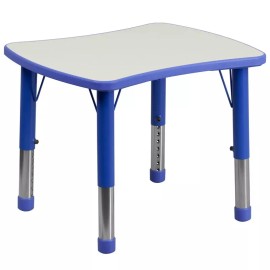 Belnick 21.87''W x 26.62 Height Adjustable Blue Plastic Activity Table with Grey Top