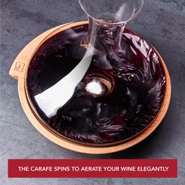 Vacu Vin Swirling Carafe - Crystal Glass Wine Decanter - Stunning Table Centerpiece - Elegant Wine Decanter with Stopper for Enhanced Wine Aeration and Pouring Experience