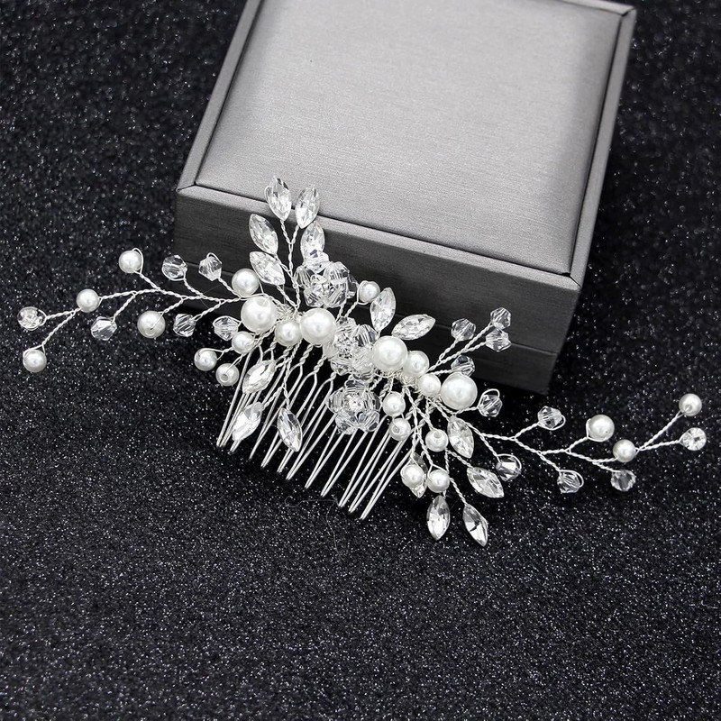 Accesorios para El Cabello Mujer, Cristal Blanco, Oro Rosa
