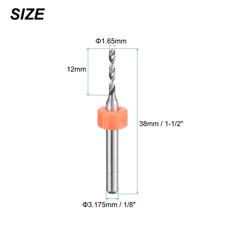 sourcing map PCB Drill Bits 1.65mm Tungsten Carbide Rotary Tool