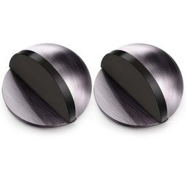 Hotop Hotop Selbstklebender Boden Trstopper Ovaler Trstopper aus Edelstahl Bodenmontierter Halbmond Form Wandschutz Polierter Trstopper mit Kleber fr Hartboden Glastr(Grau,2 Stk)