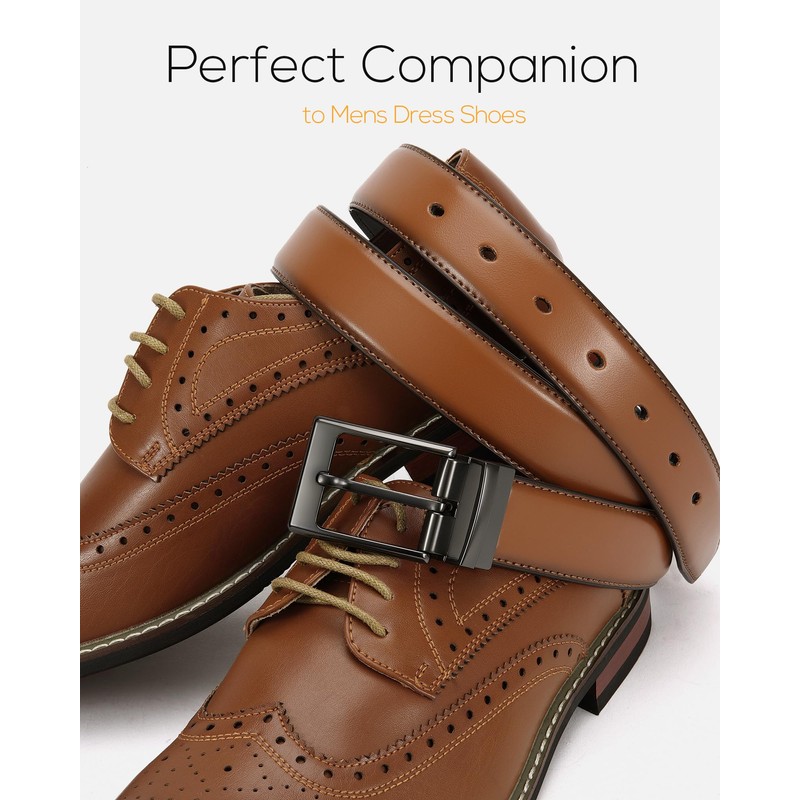 CHAOREN Reversible Mens Belts Leather 1 Pack - 1.25" Leather
