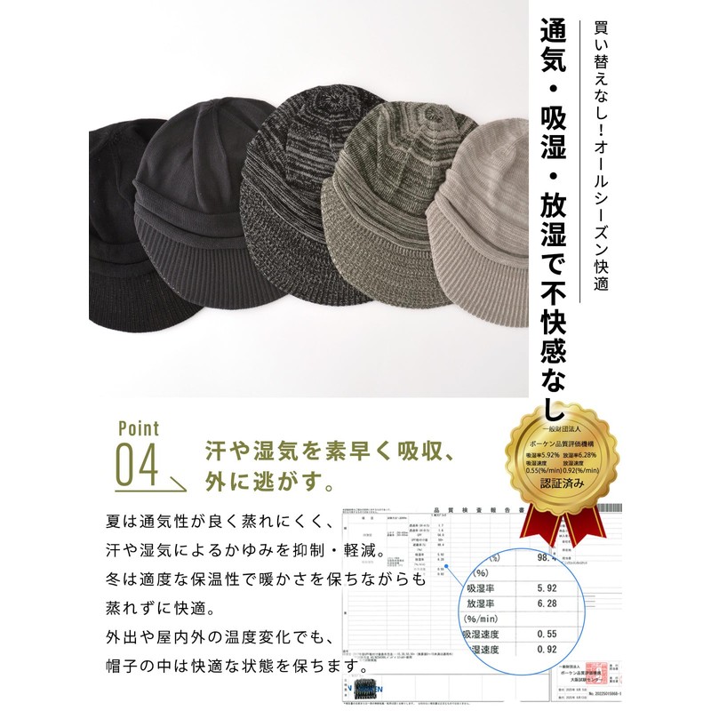 CHARM Adjustable Size 100% Organic Cotton Knit Casquette [One Size