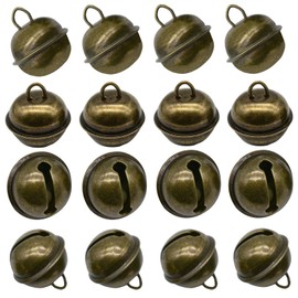 Maydahui 100 PCS Bronze Jingle Bell 1 Inches Vintage Copper Bell Antique Decorative Tone for Christmas Tree Crafts Decoration DIY Bells Pet Dog Cat