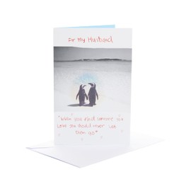 UK Greetings Birthday Card for Husband - Cute Penguins Design