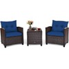 Tangkula 3 Pieces Patio Furniture Set, PE Rattan Wicker 3