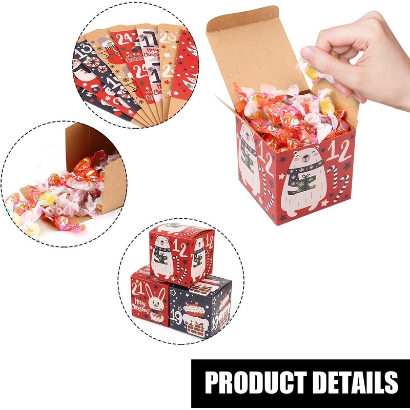DERAYEE Advent Calendar for Filling, 24 Advent Calendars, Children's Advent