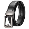 EsengNoyi Mens Ratchet Belt, Click Belts for Men Leather, Black-Silver