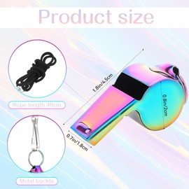 Pack of 4 Referee Whistle, Sports Lessons with Bands, Whistle Loud Emergency, Children's Stainless Steel Lanyard, Whistle for Football Trainer, Umbrella, Emergency, Dog Training etc
