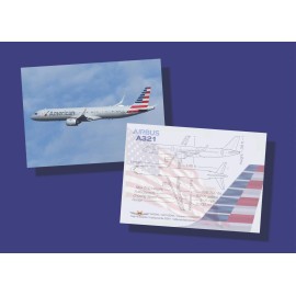 American Airlines Airbus Set of 65 Aviation Trading Cards - 2.5"x 3.5" - FS