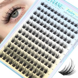 Wtvane Lash Clusters Wispy Eyelash Clusters Manga Lashes Cluster Eyelash Extension Natural Lashes Clusters False Lashes DIY Individual Lash Extension Pestañas Postizas Naturales with Thin Band