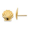 Solid 14k Yellow Gold Shell Post Studs Earrings (10mm x