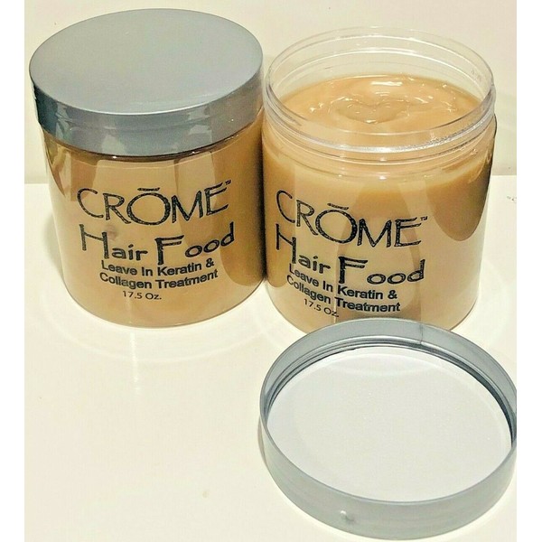 CROME X2 Hair Food Leave In Treatment With Keratin & Collagen Vitamin B5 17 oz