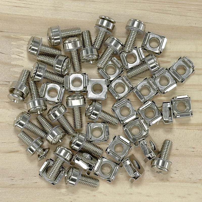 40 Sets M6 Mount Cage Nuts screws,Rack Mounting Bolts for