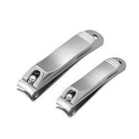 Mikinona 2pcs Portable Nail Clippers Ergonomic Stainless Steel Nail Cutter for Easy Manicure and Includes S present for Friends and Family