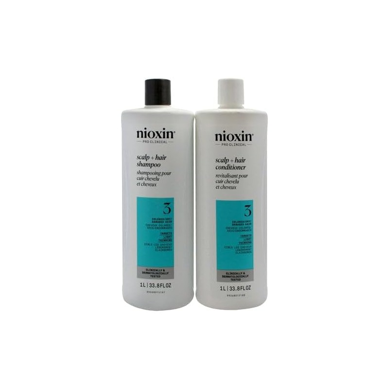 Nioxin System 3 Cleanser and Scalp Therapy Conditioner, 33.79 Ounce