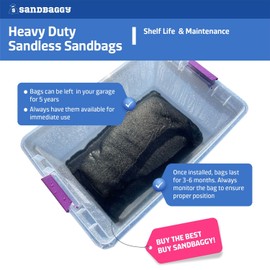 Sandbaggy 14" x 26" Water Activated Sandless Sandbags - Flood Barriers, Erosion Control - Made in The USA (Black) (20)