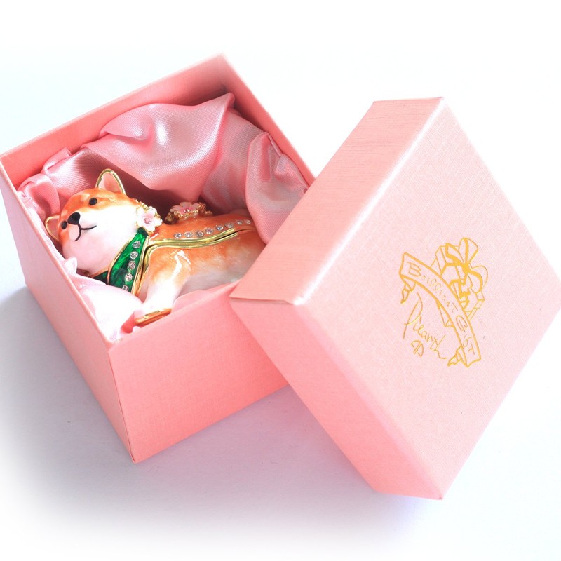 PIEARTH EX583-2 Jewelry Box, Sakura Mameshiba (Brown), Crystal Resin Metal