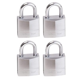 Master Lock 629EURQ Pack of 4 Marine Padlocks with Key, Metal, 3,4 cm x 2 cm x 1 cm, Set of 4 Pieces