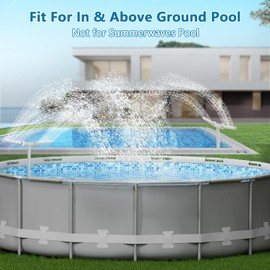 Pool Fountain - Dual Spray Water Fountains for Above Ground/Inground Pools, High-Pressure Waterfall & Pool Sprinkler Fountain, Pool Accessories for Inground Pools & Above Ground Pool Accessories