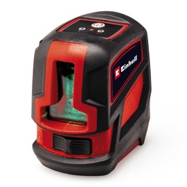 Einhell Cross Line Laser TC-LL 2G (Self-Levelling, Horizontal/Vertical Green Laser Lines, Digital Spirit Level, 1/4 Inch Tripod Thread, Includes Bag and Universal Clamp)