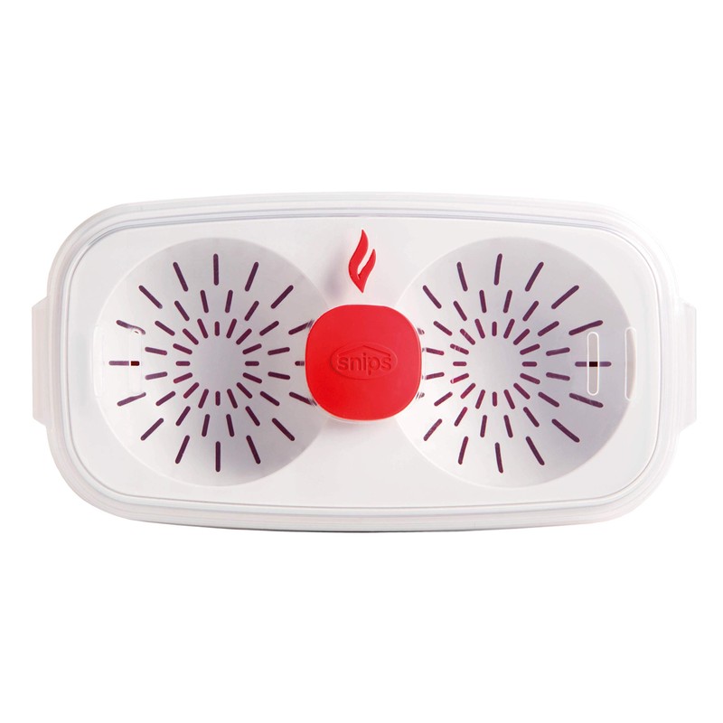 Snips Microwave Cookware Egg Poacher and Omelet Maker, Red