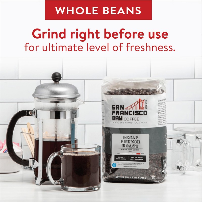 SAN FRANCISCO BAY Coffee DECAF French Roast Whole Bean 2LB