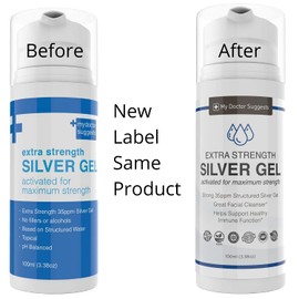 My Doctor Suggests Colloidal Silver Gel Extra Strength - 35ppm Activated Colloidal Silver Gel for Maximum Potency - Made in USA - Structured Formula in a Convenient 4 Pack
