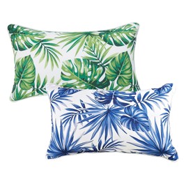 JMGBird Outdoor Pillows Set of 2 Waterproof Outdoor Pillow Covers 12x20 Inch Outdoor Throw Pillow Covers 2 Color Combinations