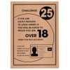 Challenge 25 Sign Gold A4 297 x 210mm Alcohol Law