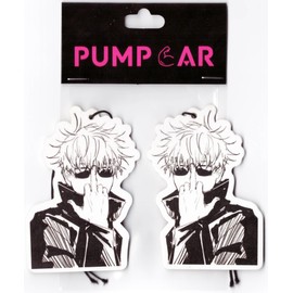 PumpCar 2 pieces Gojo Satoru double-sided hanging Japanese anime cherry-scented car air freshener Cool anime hanging for rearview mirror Car Interior Accessories Gifts