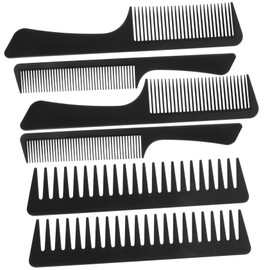 Baluue 6pcs Anti-static Carbon Fiber Hair Combs for Salon Styling Lightweight Detangling Combs for Hairdressing Includes for