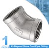 sourcing map 2pcs 45 Degree Elbow Cast Pipe Fitting 1"