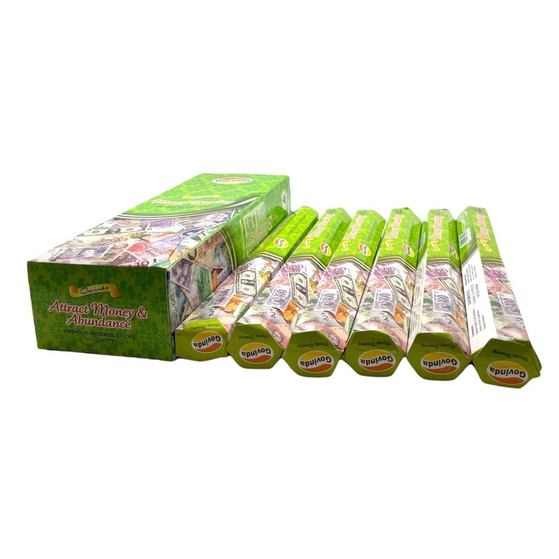 Govinda Incense - Money Drawing - 120 Incense Sticks, Premium
