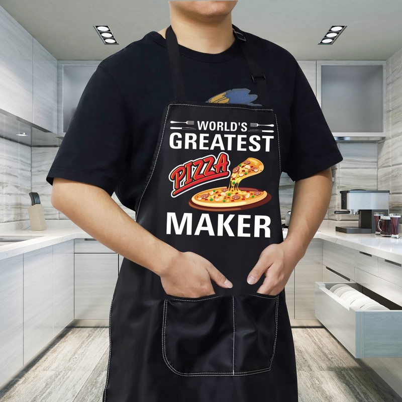 WZMPA Pizza Lover Adjustable Apron With Pocket Pizza Chef Gifts
