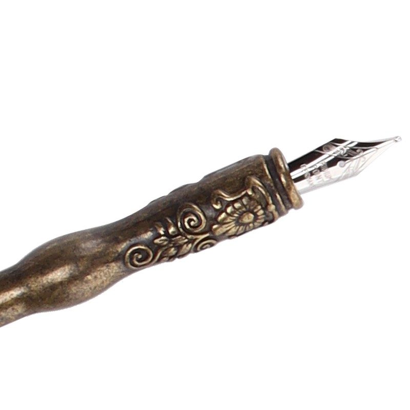 Feather Pen Set Vintage Creativity Ink Carving Writing Suit for