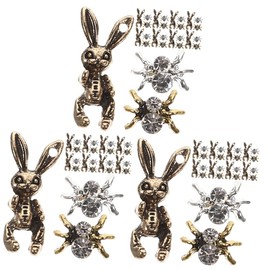 Mikinona 90pcs Spider Rabbit Nail Art Charms DIY Nail Tip Accessories Unique Holiday Decor Safe Easy Application for Home Professional Use