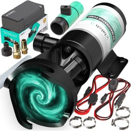 LATCH.IT V2.0 RV Macerator Pump 12VDC | 12-15GPM Macerator Pump for RV | 10-Feet Lift RV Waste Pump Macerator | Self-Priming & Portable | Portable RV Waste Pump w/Fittings, Hoses & Clamps!