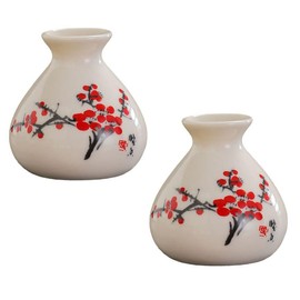 2Pcs Pocket Mini Ceramic Flower Vases Table Decor Vase Props for Small Plants Flower Table Centerpieces, White