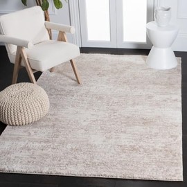 SAFAVIEH Century Collection Area Rug - 6'7" x 9', Ivory & Beige, Modern Abstract Design, Non-Shedding & Easy Care, Ideal for High Traffic Areas in Living Room, Bedroom (CTY350B)