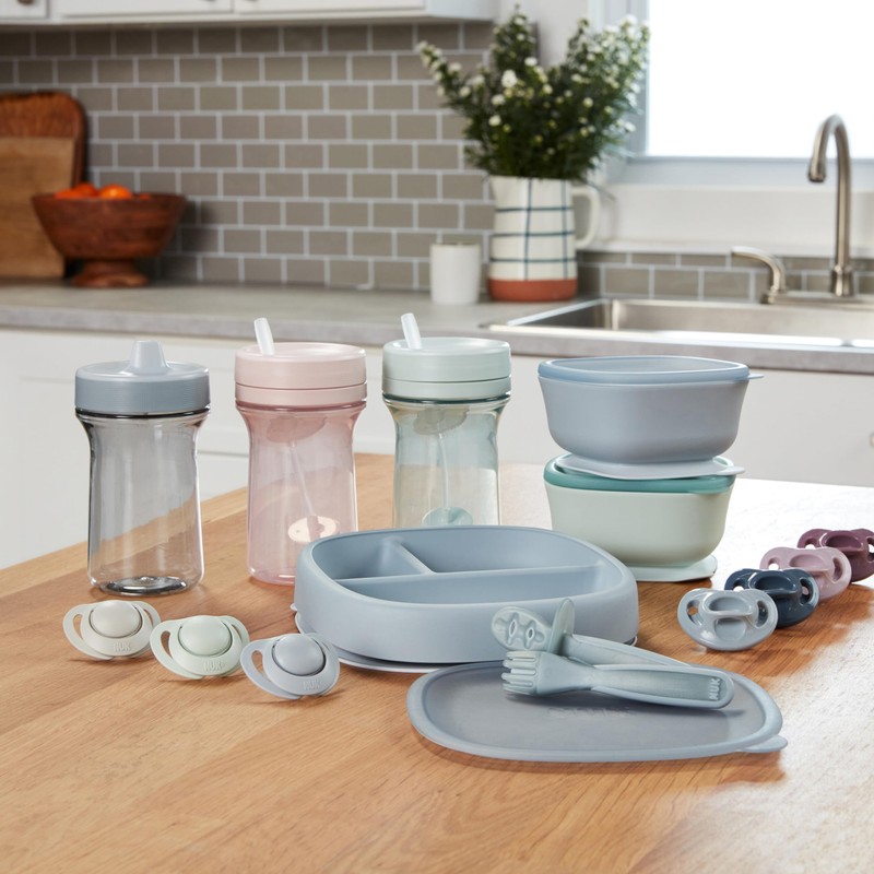 NUK for Nature Suction Bowl and Lid, Leak-Proof Lid, Microwave,