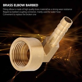 90 Degree Elbow Brass Hose Connector Hose Nozzle Coupling Barb Fitting Female Thread Brass Elbow Hose Barb Coupling Connector Joint Adapter Fitting G1/2 (10 mm)