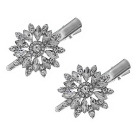 2 PCS Hair Clips, Crystal Hair Clips, Silver Hair Clip, Rhinestones Bridal Hair Clips, for Wedding Guest Hair Barrettes for Women Bride Bridesmaid, French Hairpins Fancy Hair Barrettes Hair Jewelry