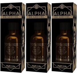 Alpha Beard Oil Aceite para Barba y Bigote, con Extracto de Thuja y Bergamota, Kit de 3 Piezas, 30 ml c/u