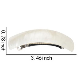 French Hair Barrettes Clip Pins for Thick Thin Hair Acetate Acrylic Hair Clips for Women Girls 2 PCS Non Slip Elegant White Shell Hairpins Ponytail Barrette Hair Accessories