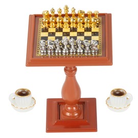 Gnome Accessories, Miniature Chess Board Chess Game Magnetic Dollhouse Accessories Mini Chess Chess Pieces Equipment for Mini Dollhouses