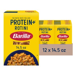 BARILLA Protein+ (Plus) Rotini Pasta, 14.5 Ounce (Pack of 12) - plant based pasta - Made from Lentils, Chickpeas & Peas - Non-GMO, Kosher Certified and Vegan
